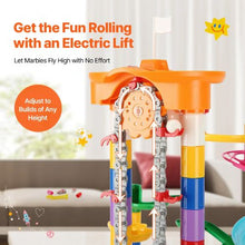 230-Piece Marble Run Set with Motorized Elevator 15 Plastic Marbles STEM Race Track Toy for Kids 3+