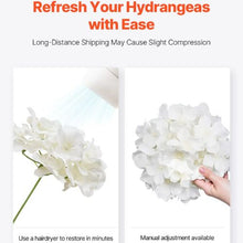 9.8 Inch White Bouquet Arrangement Artificial Silk Hydrangea Flowers