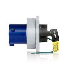 Leviton 60 Amp 250V LEV Series IEC Pin & Sleeve Inlet Blue 360B6WLEV