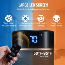 20 Inch Electric Space Heater with Thermostat Remote Control 2-Level Adjustable Options for Office Room Desk Indo