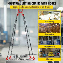 10ft Lifting Chain Sling with 4 Leg Grab Hooks and Adjuster