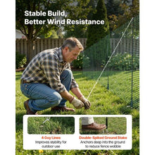 3 x 49.2 FT (15 m ) Plastic Mesh Fencing Garden Safety Fences Netting with Double-Spike Stakes For Temporary Fence with Posts