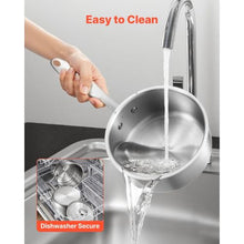 2.5 QT Stainless Steel Saucepan with Steamer with Glass Lid for for Oven Dishwasher Induction Cooker