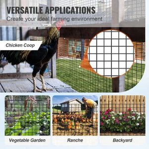 48 Inch x 100 Ft 19 Gauge Chicken Wire Fence Roll Galvanized Wire Mesh Roll for Chicken Coop Barrier Hardware Cloth SS19121248100