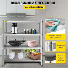48 X 24 X 59 In Stainless Steel Shelving 4 Tier Adjustable Shelf Storage for kitchen RK4859-4