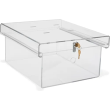 X-Large Sliding Door Single Lock, 3 Keys per Lock, Clear, Acrylic Refrigerator Lock Box 183010