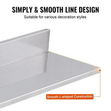 8.6 X 30 In Stainless Steel Shelf, Wall Mounted Floating Shelving Storage Rack for Kitchen WMSL30 ( Pack of 2)