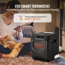 1500W Infrared Electric Space Heater with Remote, 3 Speeds, Timer, Overheat & Tip-Over Protection, Child Lock — LED Patio Heater for Bedroom, Living Room, or Studio