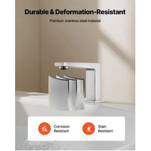 Roman Tub Faucet 3-Hole Waterfall Bathtub Faucet 2 Handles Deck Mount Right-Angle Spout (Silver)