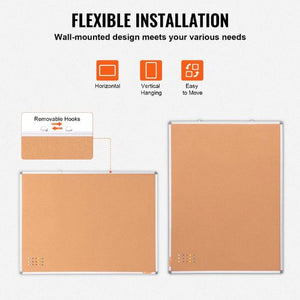 48"x36" Large Cork Board – Wall-Mounted Bulletin Board for School Home Office