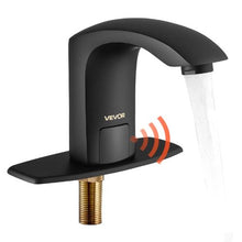 9/16" Automatic Touchless Bathroom Faucet, Motion Sensor Tap with Cover Plate Adjustable Hot/Cold, Matte Black