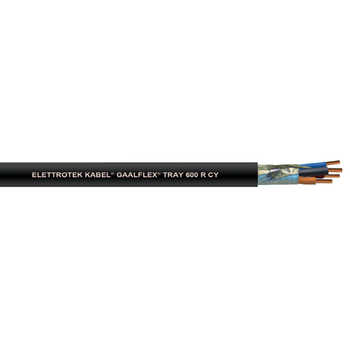 14 AWG 25C Stranded Bare Copper Unshielded Al Tape TC Drain PVC Gaalflex Tray 600 R CY Cable