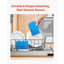 Durable Natural Kitchen Sponges with Cellulose & Scrub Pad Easy-to-Rinse Cleaning (12 PCS)