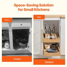 14X21 inch Pull Out Cabinet Organizer Soft Close Wood Drawe for home WD-1421 (2 Layers)