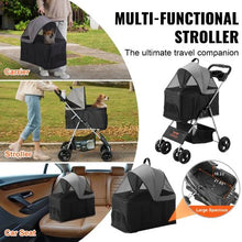 4 Wheels Dog Stroller With 35lbs Detachable Carrier DTC-804F