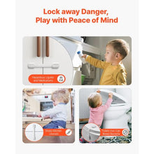 Child Safety Strap Locks Adjustable Baby Proof Cabinet Locks with 3M Adhesive No Drilling Required (Pack of 8)