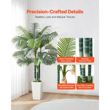 6.5 ft Artificial Areca Palm Tree with White Tall Planter for Home Office Living Room
