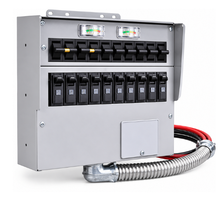 30A 10 Circuit Manual Transfer Switch With Meters A310C