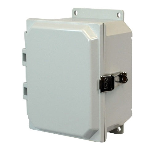 NEMA 4X Solid Wall Mount Polycarbonate Non Metallic Enclosure AMP864LF