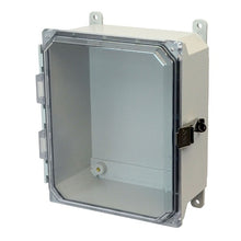 4 Inch Depth Metal Snap Latch Fiberglass Enclosure with Clear Covers AMU1084CCL