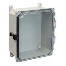 4 Inch Depth Metal Snap Latch Fiberglass Enclosure with Clear Covers AMU1084CCL