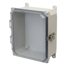 10 Inch Height Lockable Twist Latch Fiberglass Enclosure with Clear Covers AMU1084CCT