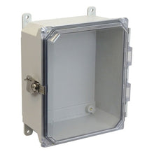 10 Inch Height Lockable Twist Latch Fiberglass Enclosure with Clear Covers AMU1084CCT