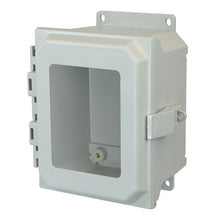 10 Inch Height Nonmetallic Snap Latch  Fiberglass Enclosure with Windows AMU1084NLWF