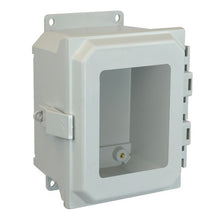 10 Inch Height Nonmetallic Snap Latch  Fiberglass Enclosure with Windows AMU1084NLWF
