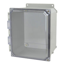 8 Inch Width Wall Mount Fiberglass Enclosure with Clear Covers AMU1086CCHF