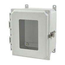 8 Inch Width Wall Mount ULTRALINE AMU Series JIC Size Fiberglass Enclosure with Windows AMU1086TW