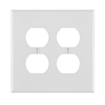 2 Gang Duplex Outlet Wallplate Midway Size White PJ82-W