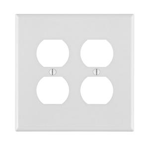2 Gang Duplex Outlet Wallplate Midway Size White PJ82-W