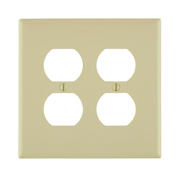 2 Gang Duplex Outlet Wallplate Midway Size Ivory PJ82-I