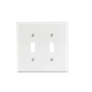 2 Gang Toggle Switch Wallplate Midway Size White PJ2-W