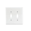 Leviton 2 Gang Toggle Switch Wallplate Midway Size White PJ2-W