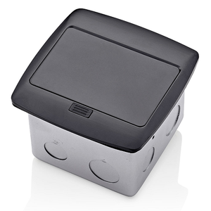 Pop Up Floor Box Wth 3 Port QuickPort Insert Black PFQP3-MB