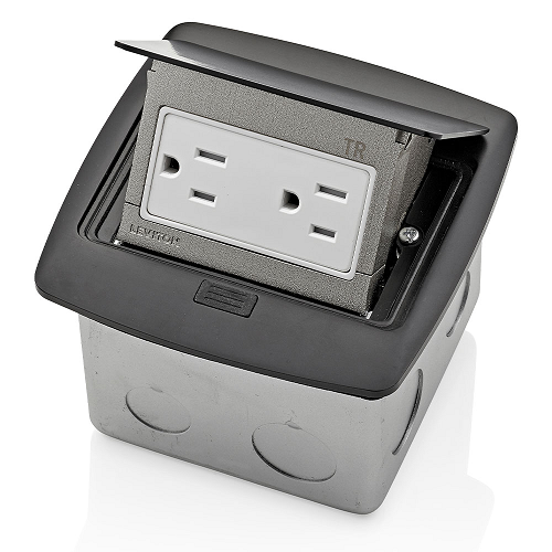 15A 125V Pop Up Floor Box Tamper Resistant Outlet Black PFTR1-MB