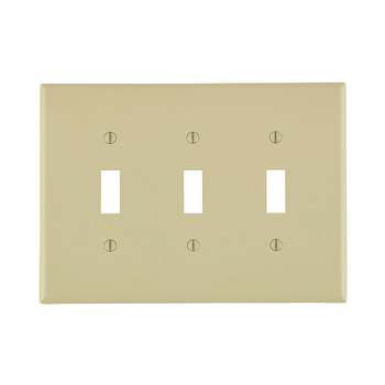 3 Gang Toggle Switch Wallplate Midway Size Ivory PJ3-I