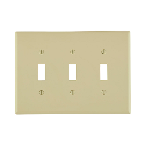 3 Gang Toggle Switch Wallplate Midway Size Ivory PJ3-I