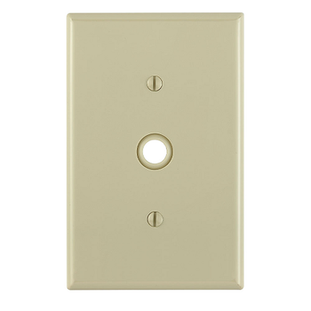 1 Gang .406 Inch Cable Wallplate Midway Size Ivory PJ11-I