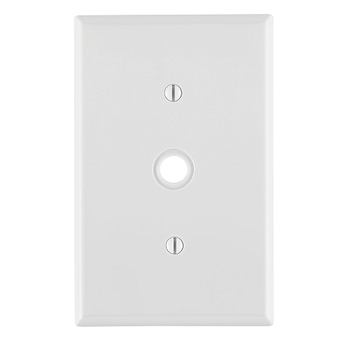 1 Gang .406 Inch Cable Wallplate Midway Size White PJ11-W