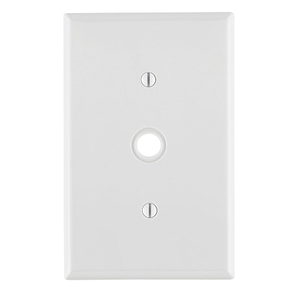 1 Gang .406 Inch Cable Wallplate Midway Size White PJ11-W