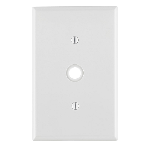 1 Gang .406 Inch Cable Wallplate Midway Size White PJ11-W