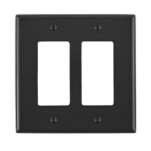 2 Gang Decora Wallplate Midway Size Black PJ262-E