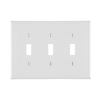 3 Gang Toggle Switch Wallplate Midway Size White PJ3-W