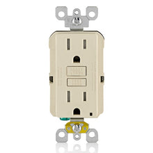 Leviton 15A 125V Tamper Resistant SmartlockPro GFCI Receptacle Light Almond GFTR1-T