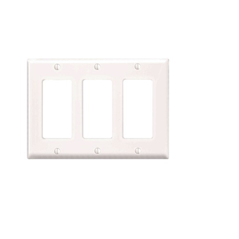 3 Gang Decora Wallplate Midway Size White PJ263-W