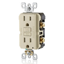 Leviton 15A 125V Tamper Resistant SmartlockPro GFCI Receptacle Light Almond GFTR1-T