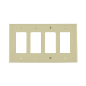 4 Gang Decora Wallplate Midway Size Ivory PJ264-I